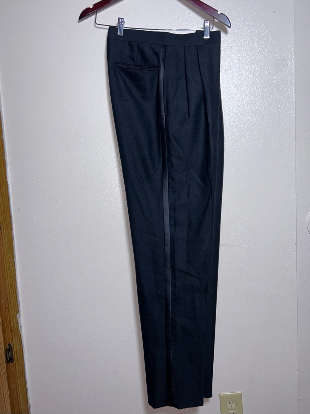 Woolmark Women’s Black Dress Pants - Classicu Pleat Trousers Size 30 wool 100%